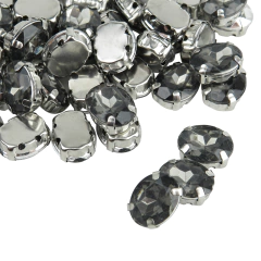Gemas Engarzada Oval Traslucida 8x10 mm - tienda online