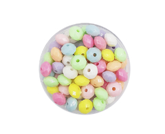 Plastico infantil pastel Cuentas facetadas 8 mm