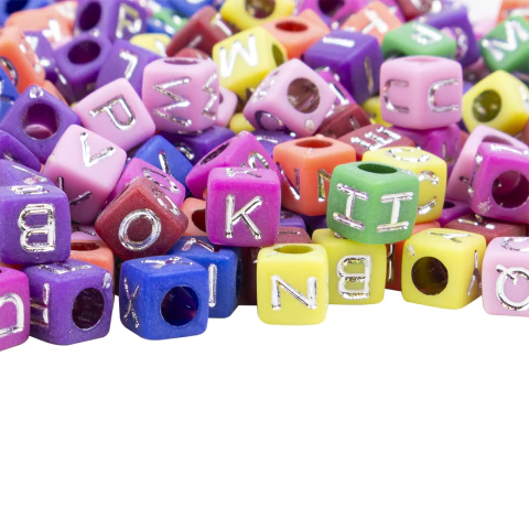 Plastico Cuadrado Mix Oscuro Letra Plateada - comprar online