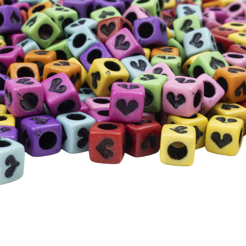 Plastico Cuadrado Mix Oscuro Corazon Negro - comprar online