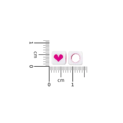 Plastico Cuadrado Blanco Corazon Rosa Fluor en internet