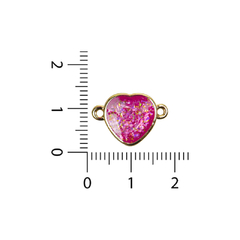 Imagen de Dijes Corazon Chico con Borde Dorado 18k
