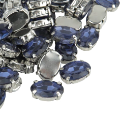Gemas Engarzada Oval Traslucida 10x14 mm