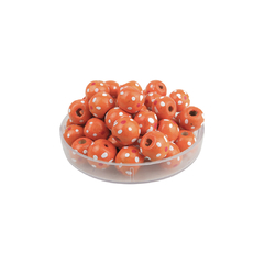 Cuentas de Madera con Pintitas 10 mm - comprar online