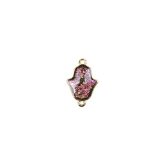 Dijes Mano Hamsa con Borde Dorado 18k