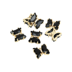 Dijes Mariposa de Vidrio con Borde Dorado 18k - tienda online