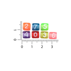 Plastico Cuadrado Numeros Mix Transparentes en internet