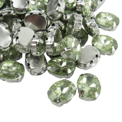 Gemas Engarzada Oval Traslucida 8x10 mm - tienda online