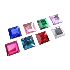 Gemas Para Coser Facetadas Cuadrada 16x16 mm