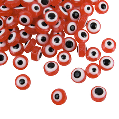 Imagen de Ojos turcos planos 8 mm Rojo