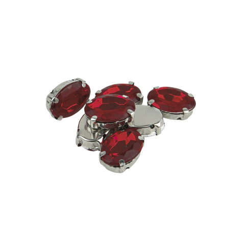 Gemas Engarzada Oval Traslucida 10x14 mm