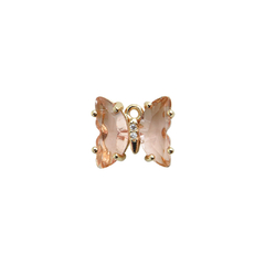Imagen de Dijes Mariposa de Vidrio con Borde Dorado 18k