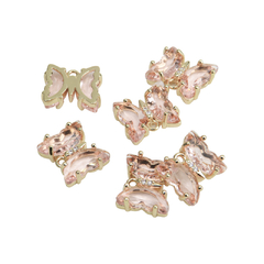 Dijes Mariposa de Vidrio con Borde Dorado 18k - tienda online