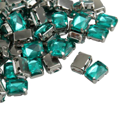 Imagen de Gemas Engarzada Rectangular Traslucida 06x08 mm