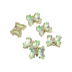 Dijes Mariposa de Vidrio con Borde Dorado 18k - tienda online
