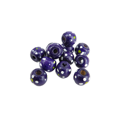 Cuentas de Madera con Pintitas 10 mm
