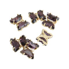 Dijes Mariposa de Vidrio con Borde Dorado 18k