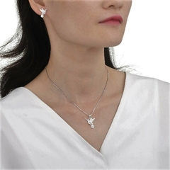 ARO1706 SET/AROS PASANTE DIJE PLATA 925 - Espíritu Joyas Mayorista