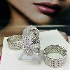 AN9064 ANILLO PLATA 925 RODINADO MICROPAVE