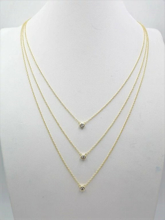 DJ591 TRIPLE COLLAR PLATA 925 - Espíritu Joyas Mayorista