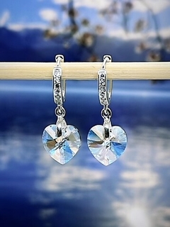 ARO842 AROS HUGGIES PLATA 925 CRISTAL - Espíritu Joyas Mayorista