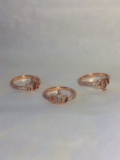 AN9440 ANILLO PLATA 925 BAÑO ORO ROSE 18 KTS - comprar online