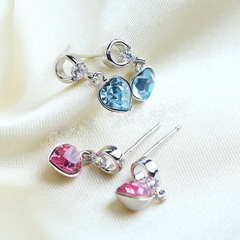 ARO827 AROS PASANTES PLATA 925 CRISTAL - Espíritu Joyas Mayorista