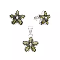 ARO2168 SET/AROS PASANTE DIJE PLATA 925