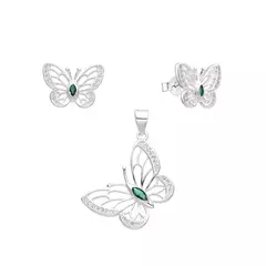 Imagen de ARO2419 SET/AROS PASANTE DIJE PLATA 925