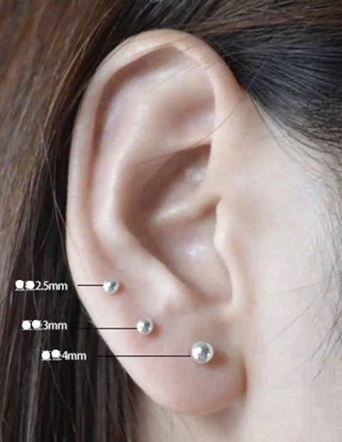 AR0171 - AROS PASANTES BOLITA PLATA 925