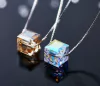 DJ0112 - DIJE Y CADENA PLATA 925 - CRISTAL CUBE