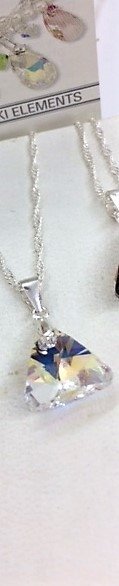 DJ0102 - DIJE PLATA 925 CRISTAL TRIANGLE 6628 - Espíritu Joyas Mayorista