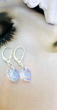 AR0232 - AROS COLGANTES PLATA 925 Y CRISTAL HEART - tienda online