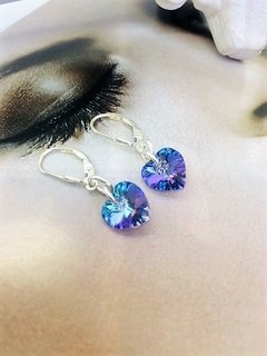 AR0232 - AROS COLGANTES PLATA 925 Y CRISTAL HEART - Espíritu Joyas Mayorista
