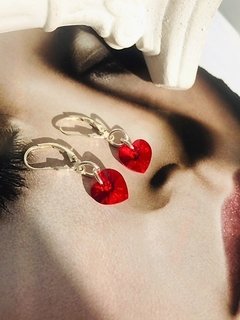 AR0232 - AROS COLGANTES PLATA 925 Y CRISTAL HEART - comprar online