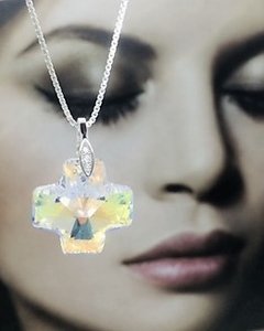 DJ0110 - DIJE PLATA 925 CON CRISTAL CROSS en internet