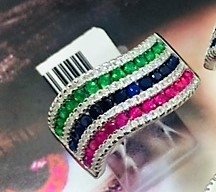 AN9408 - ANILLO PLATA 925 RODINADO ZIRCONIA LINEA ITALY - comprar online