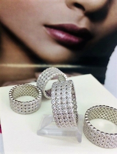 AN9064 ANILLO PLATA 925 RODINADO MICROPAVE - tienda online