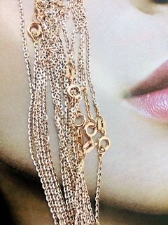 CL0048 - CADENA PLATA 925 RODINADO ORO ROSE / GOLD DIAMANTADA en internet