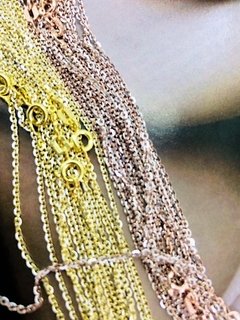 CL0048 - CADENA PLATA 925 RODINADO ORO ROSE / GOLD DIAMANTADA - comprar online