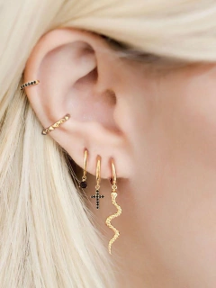 ARO549 HUGGIES PLATA 925 RODINADOS - tienda online