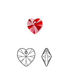 ARO519 AROS COLGANTES CIERRE GANCHO HIPS PLATA 925 CRISTAL HEART - comprar online