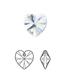 ARO519 AROS COLGANTES CIERRE GANCHO HIPS PLATA 925 CRISTAL HEART