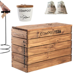 Compostera Garden – 100L de Madera + Aireador + Bio Tacho - comprar online