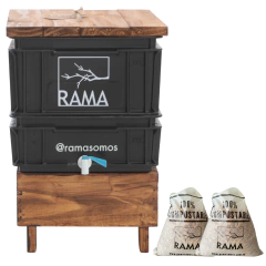 Imagen de Compostera Urbana Rama 15L con Mesa de Madera + Tapa
