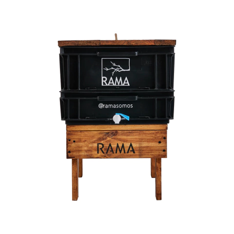 Compostera Urbana Rama Jardín 30L con Mesa y Tapa