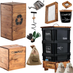 Combo Compostera Balcón 40L + 9 Accesorios Completos