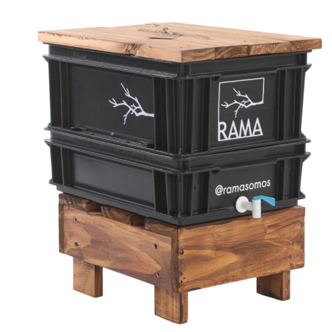 Compostera Urbana Rama 15L con Mesa de Madera + Tapa