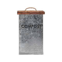 Tacho de Zinc 9L con tapa de madera - comprar online