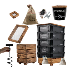 Combo Compostera Jardín 120L + Accesorios Completos